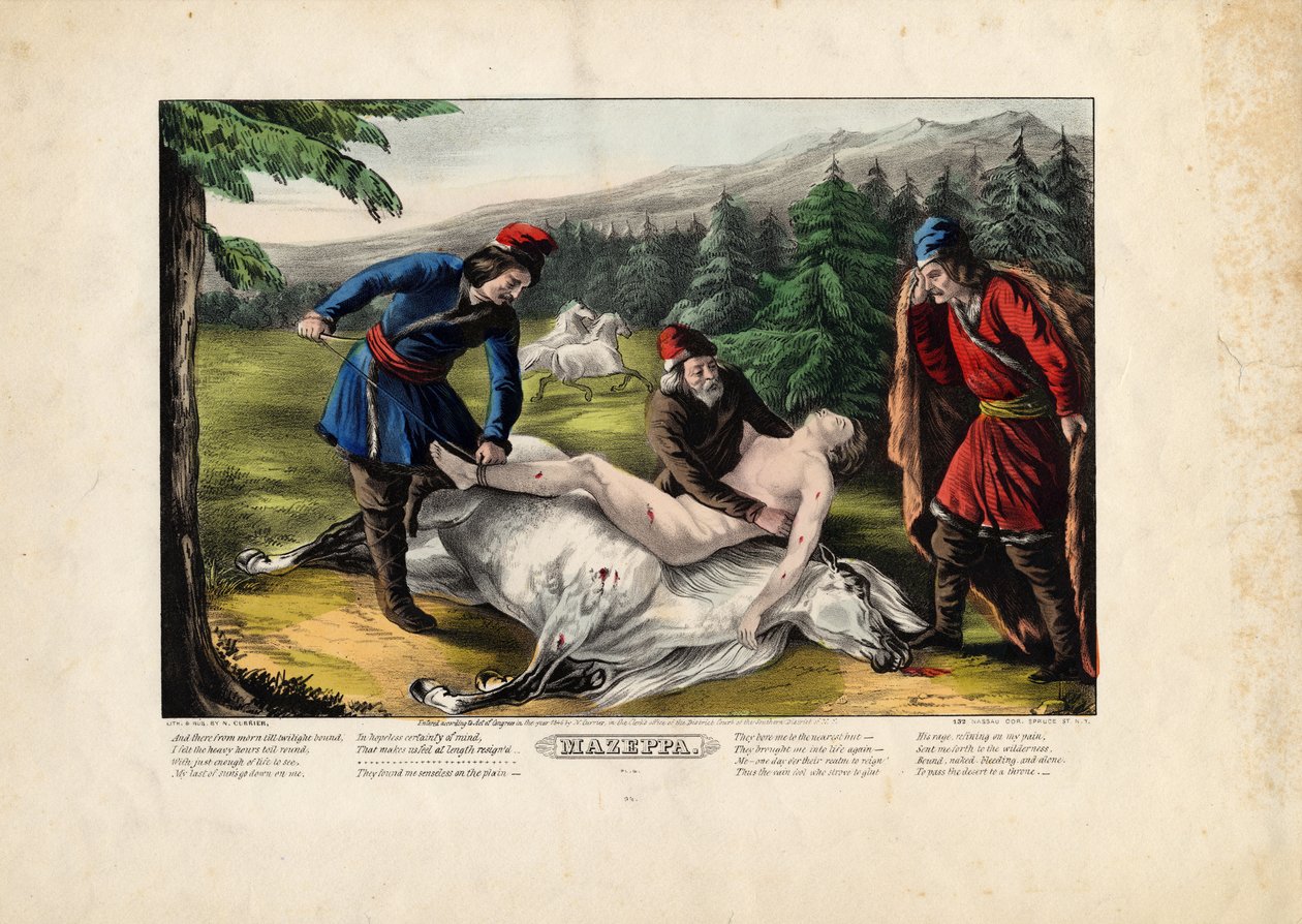 Mazeppa, 1846 (dördüncü plaka, ayrıca bkz. 331978, 331979 ve 331980) by Nathaniel Currier