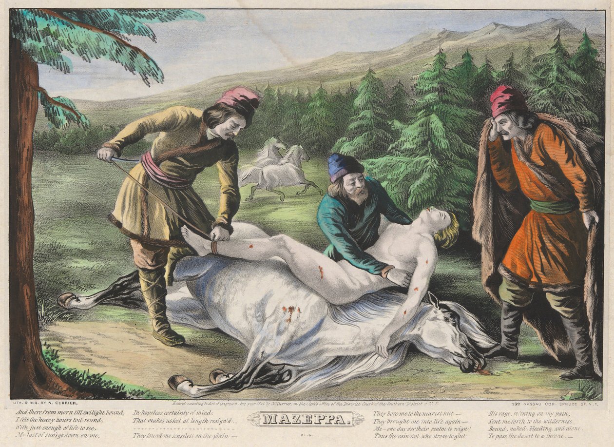 Mazeppa: Dört (4) Plakalı Setin 4. Plakası (Kurtarıldı) by Nathaniel Currier