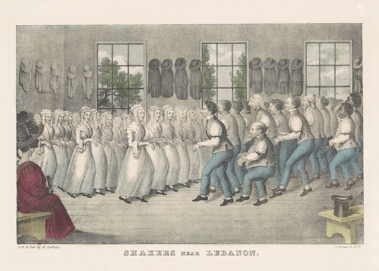 Lübnan yakınlarındaki çalkalayıcılar, 1830 dolayları (el boyaması litografi) by Nathaniel Currier