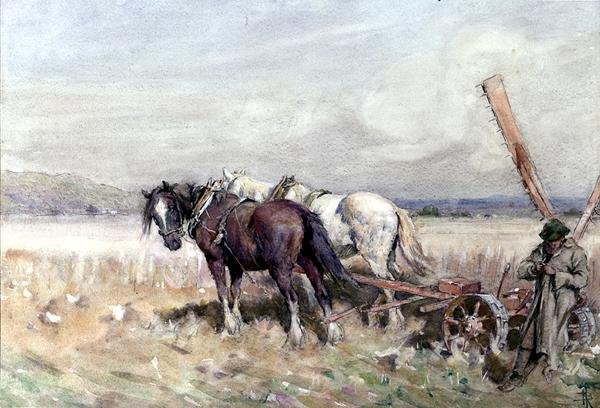 Hasat (kağıt üzerine sulu boya) by Nathaniel Hughes John Baird