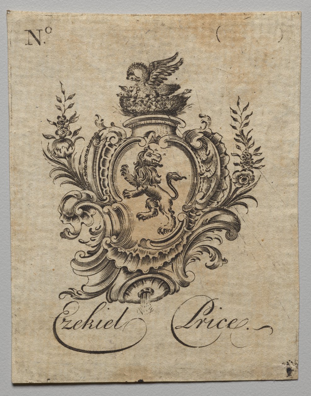 Bookplate: Ezekiel Price yazılı Arması by Nathaniel Hurd