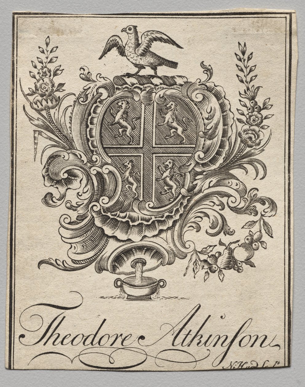 Bookplate: Theodore Atkinson yazılı Arması by Nathaniel Hurd