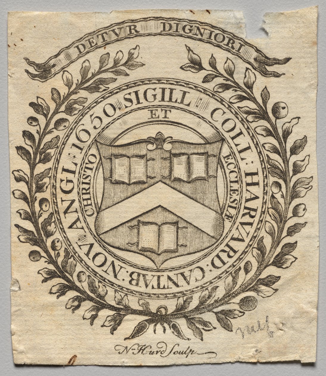 Bookplate: Harvard Koleji Mührü by Nathaniel Hurd