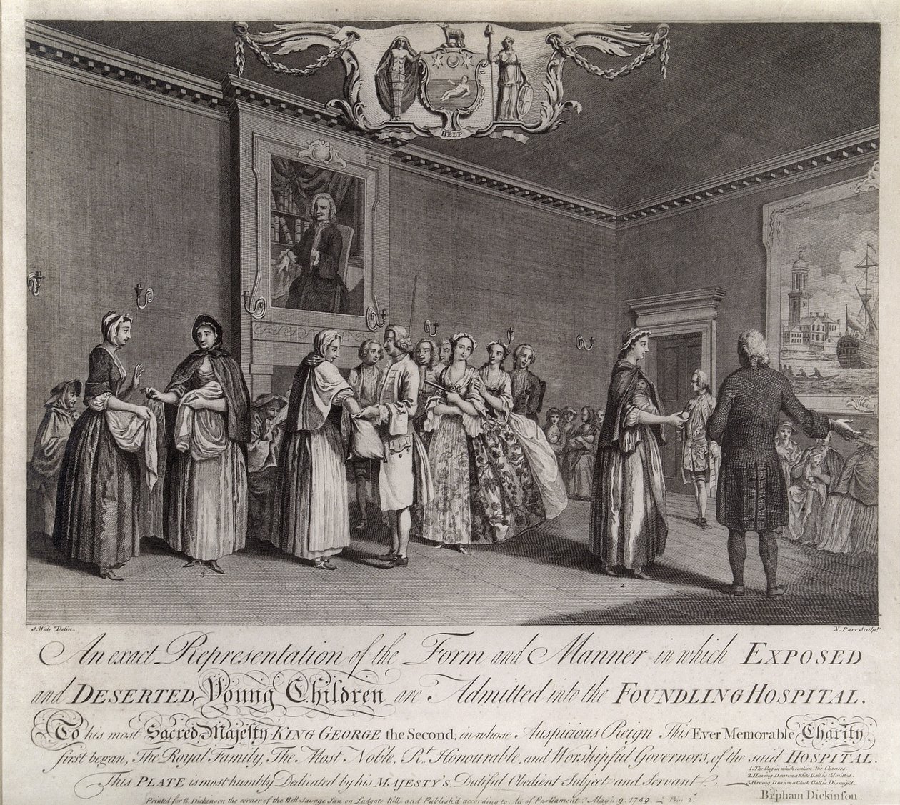 Maruz Kalmış ve Terk Edilmiş Küçük Çocukların Buluntu Hastanesine Kabul Edilme Biçimi ve Şeklinin Tam Bir Temsili, 1749 by Nathaniel Parr