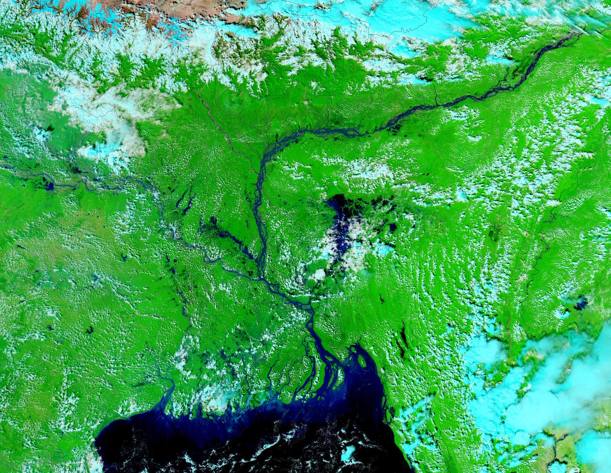 Uydu görüntüsü, 5 Ekim 2002, Hindistan ve Bangladeş