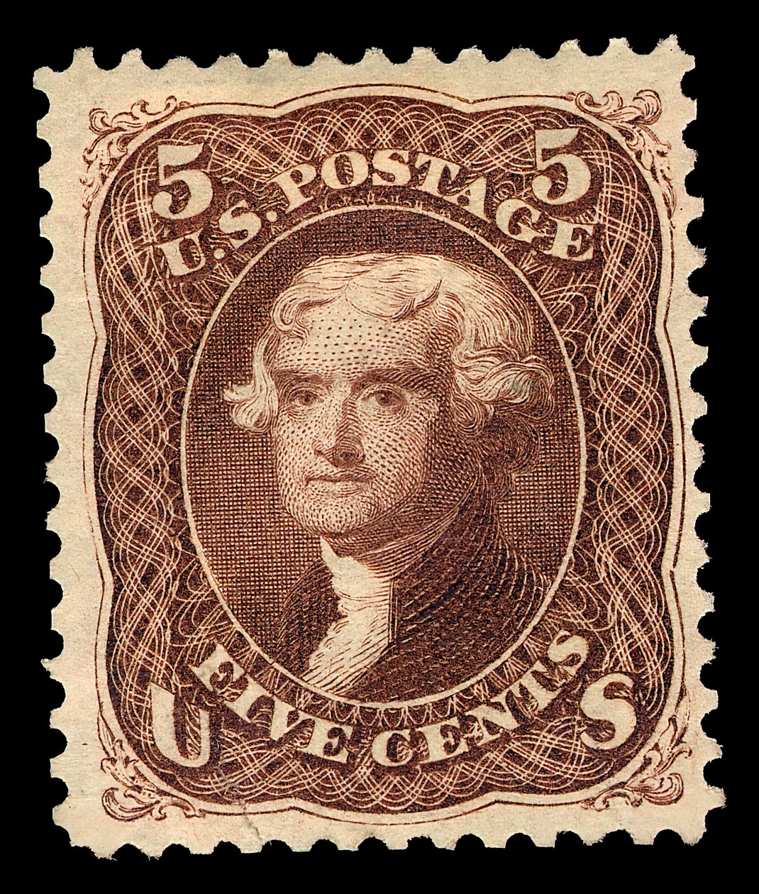 5c Thomas Jefferson, 1875 single