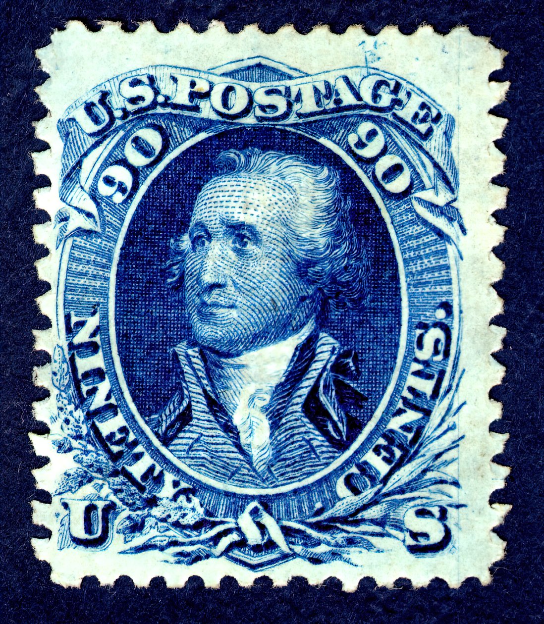 90c Washington F Grill single, 1867-1868. by National Bank Note Company