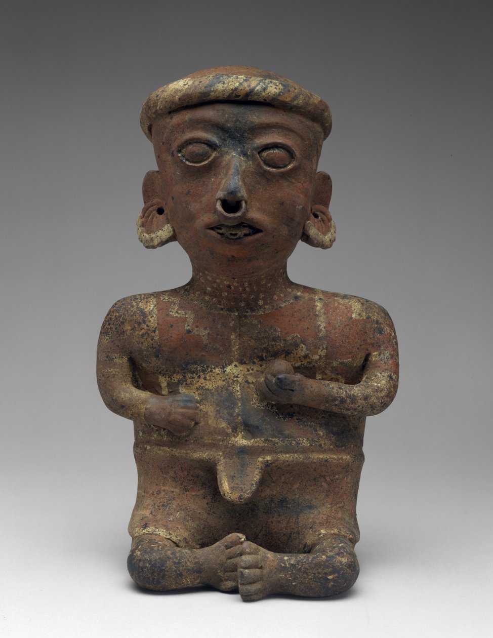 Erkek Figürü, Oturan Çift Parçası, MÖ 300-MS 300 (astarlı toprak kap) by Nayarit Nayarit