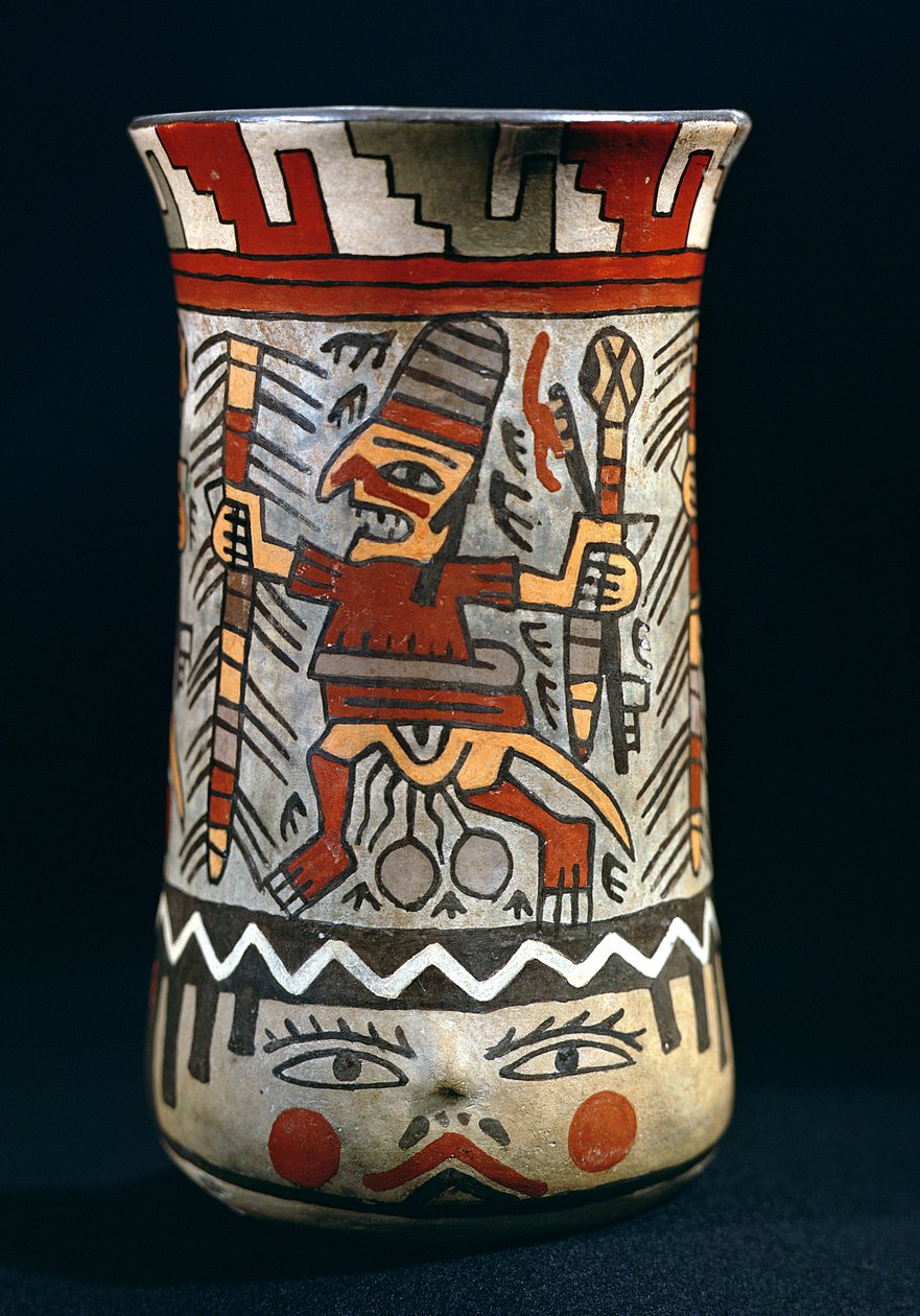 Bir çiftçilik sahnesini gösteren vazo (seramik) by Nazca Culture