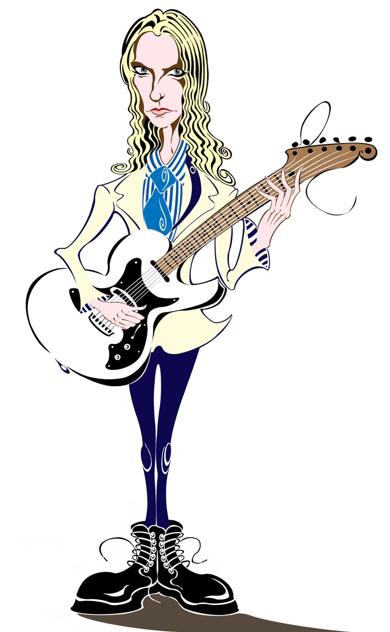 Aimee Mann - karikatür - 1960 doğumlu Amerikalı şarkıcı-söz yazarı ve basçı by Neale Osborne