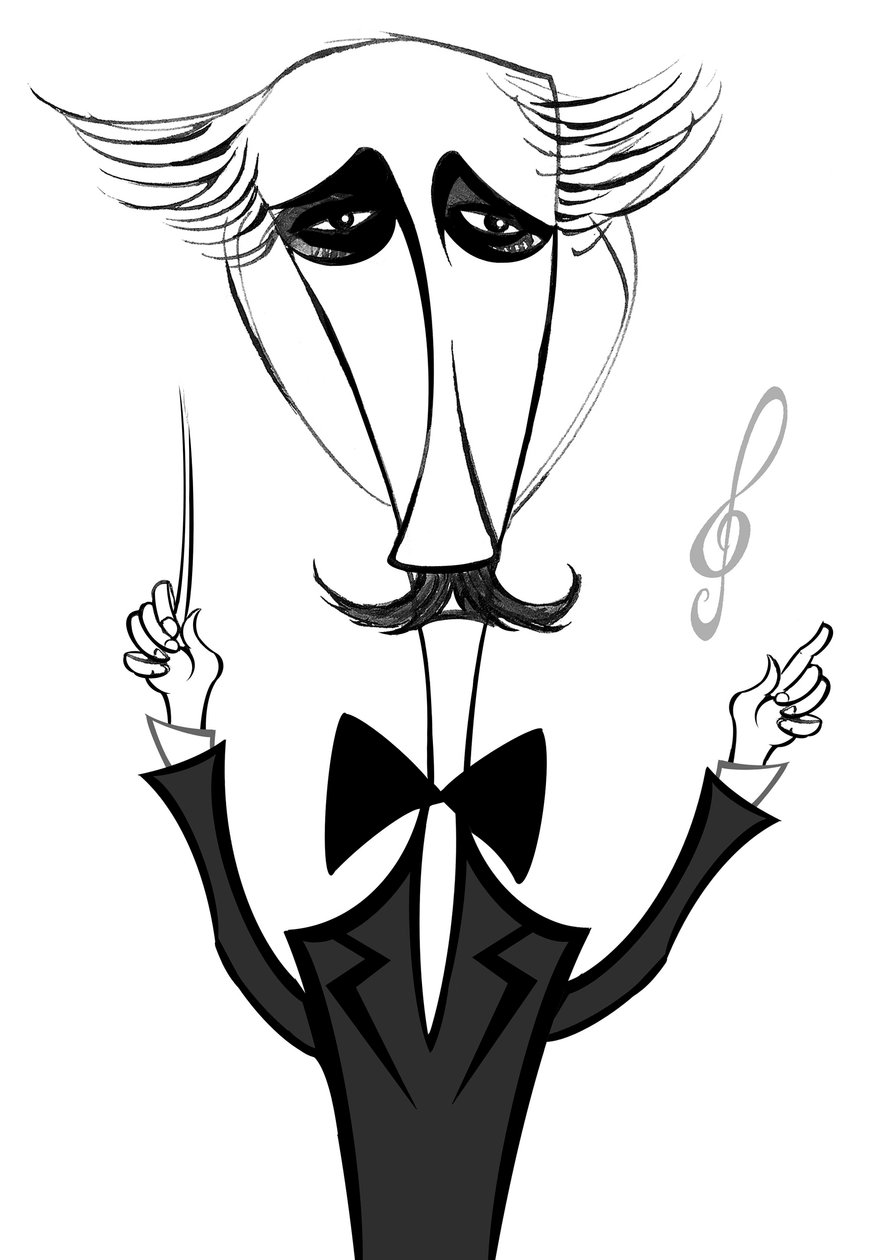 Arturo Toscanini, İtalyan şef, (1867 - 1957) karikatürü by Neale Osborne