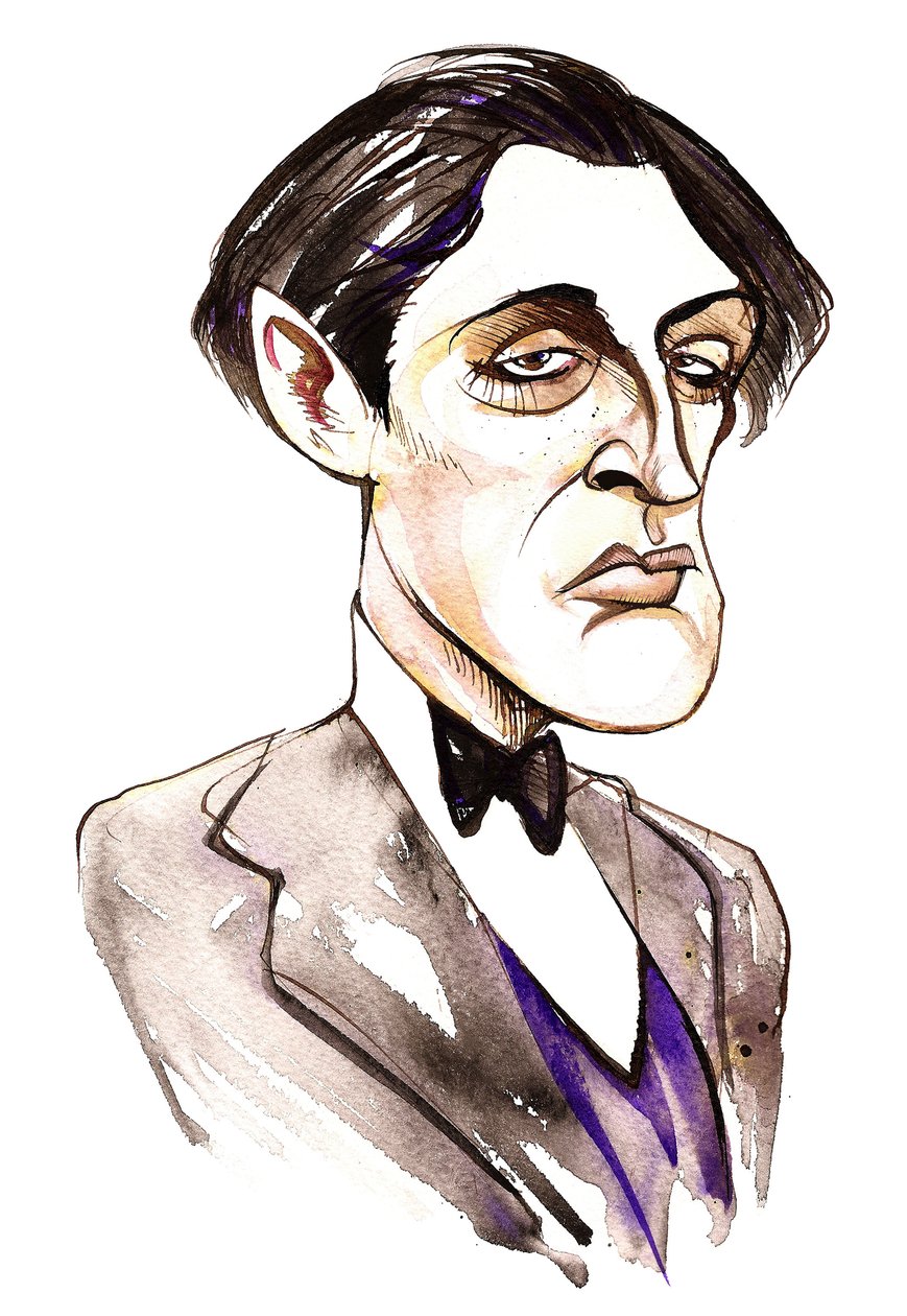 Avusturyalı besteci Alban Berg (1885-1935); karikatür by Neale Osborne