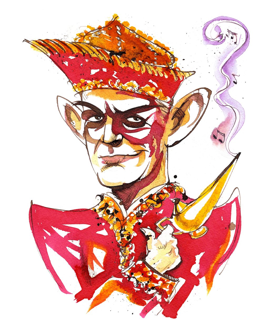 Carl Nielsen, Aladdin olarak karikatürize edildi by Neale Osborne
