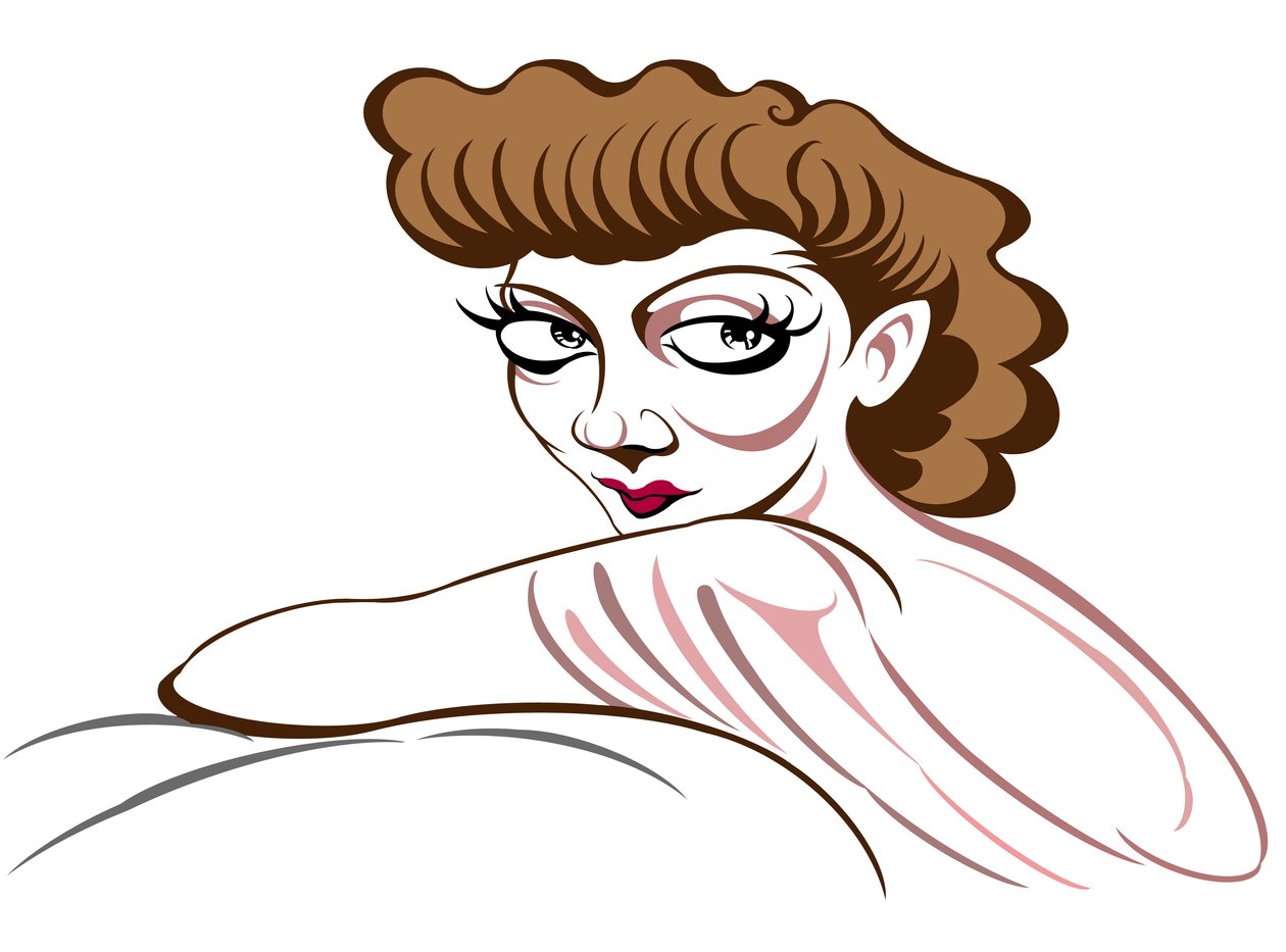 Claudette Colbert, 2018 (mürekkep dijital) by Neale Osborne