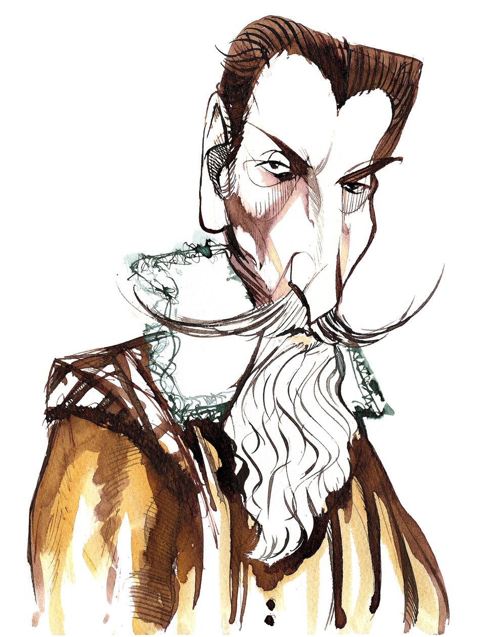 Claudio Monteverdi (1567 - 1643) İtalyan besteci, kumarbaz, şarkıcı ve Roma Katolik rahibi, karikatür by Neale Osborne