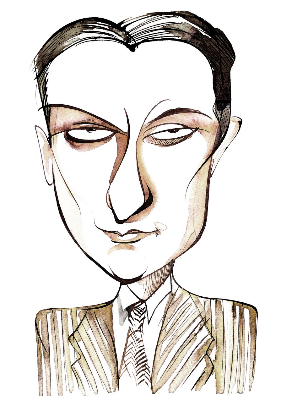 Dinu Lipatti, Romanian pianist and composer, (1917 - 1950), caricature by Neale Osborne