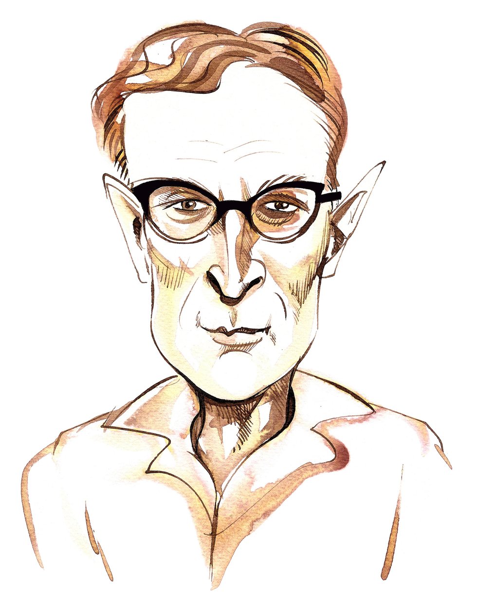 Douglas Lilburn (Yeni Zelandalı besteci, 1915-2001) karikatürü by Neale Osborne