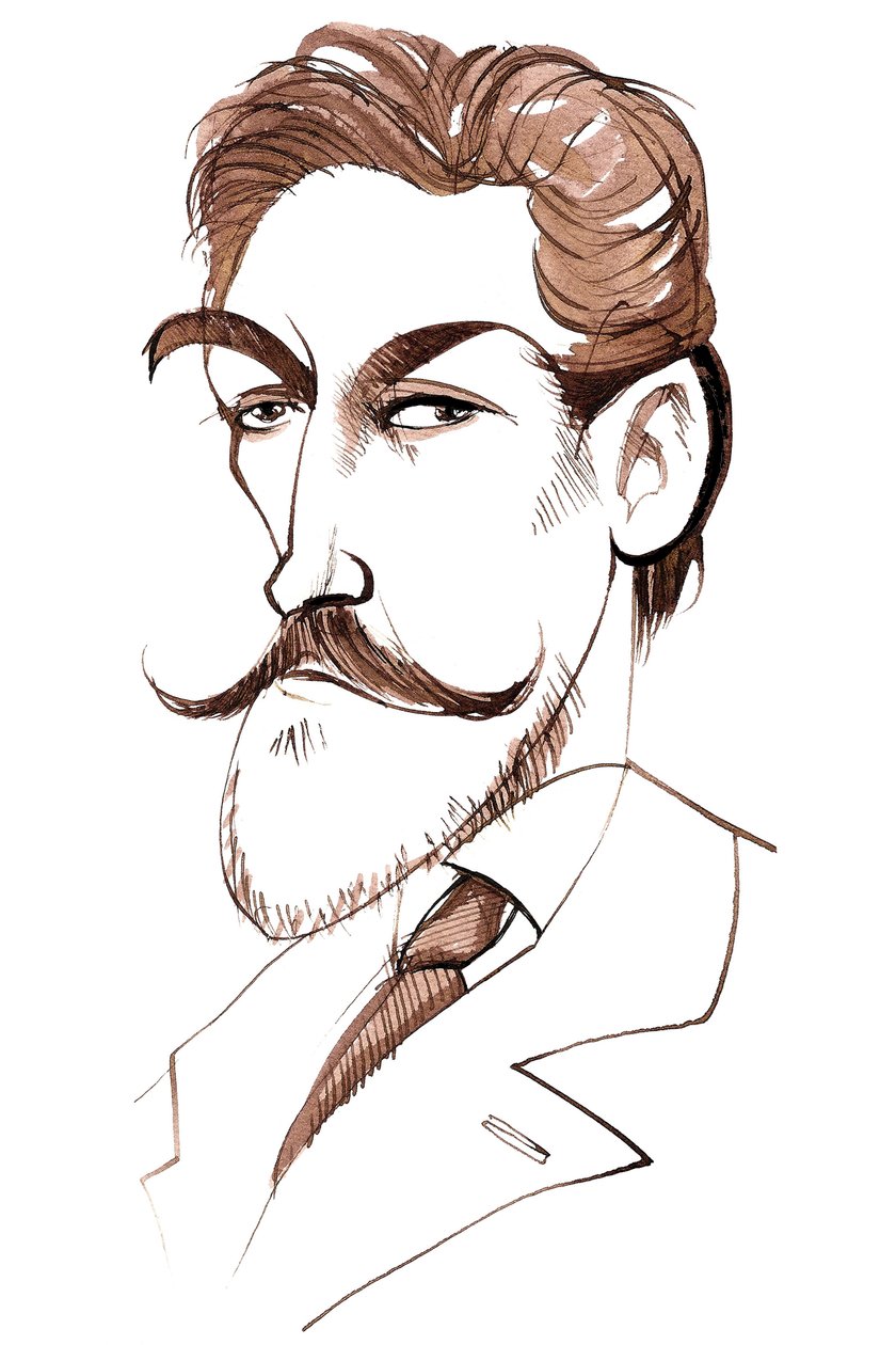 Felix Weingartner, Avusturyalı orkestra şefi ve besteci, (1863 - 1942), karikatür by Neale Osborne