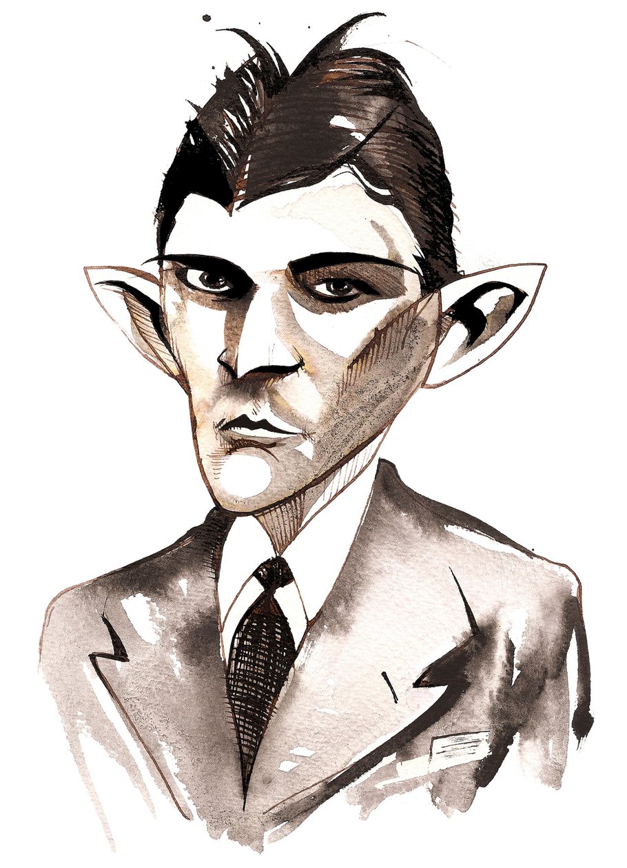 Franz Kafka (Çek yazar, 1883-1924) karikatürü by Neale Osborne