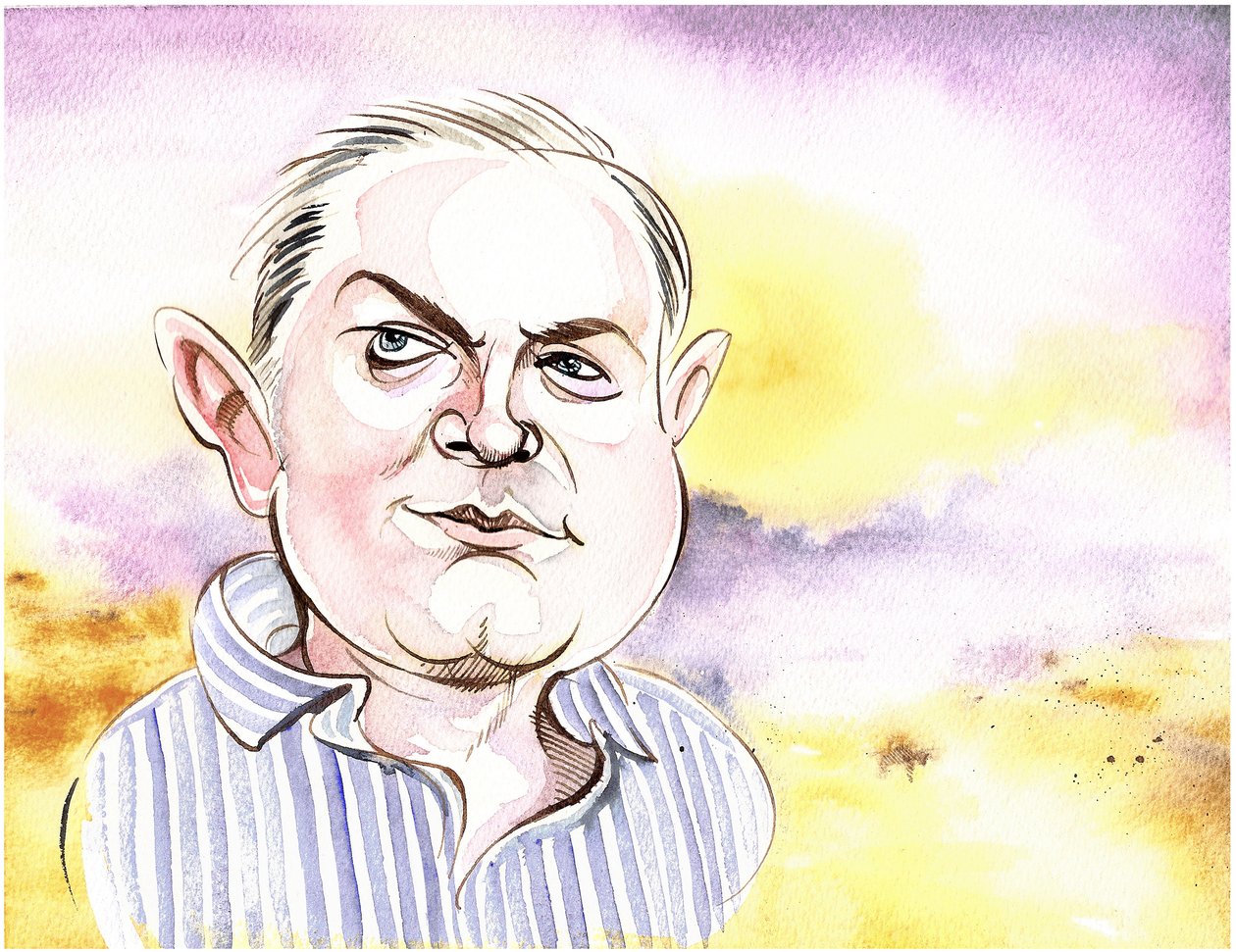George Benjamin - arka plan manzara ile karikatür, At First Light