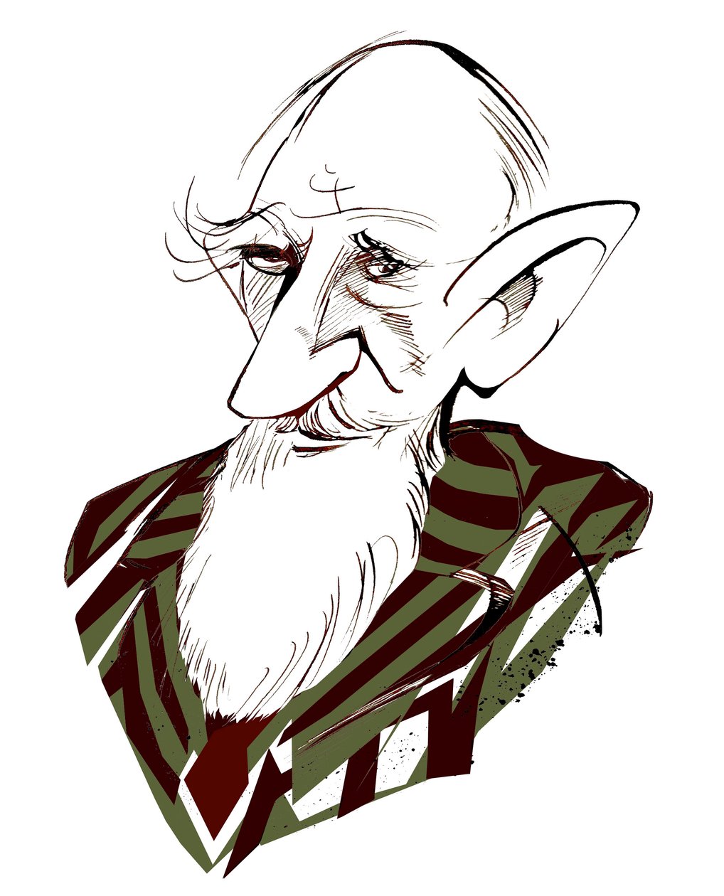 George Bernard Shaw, İrlandalı oyun yazarı renkli karikatür by Neale Osborne