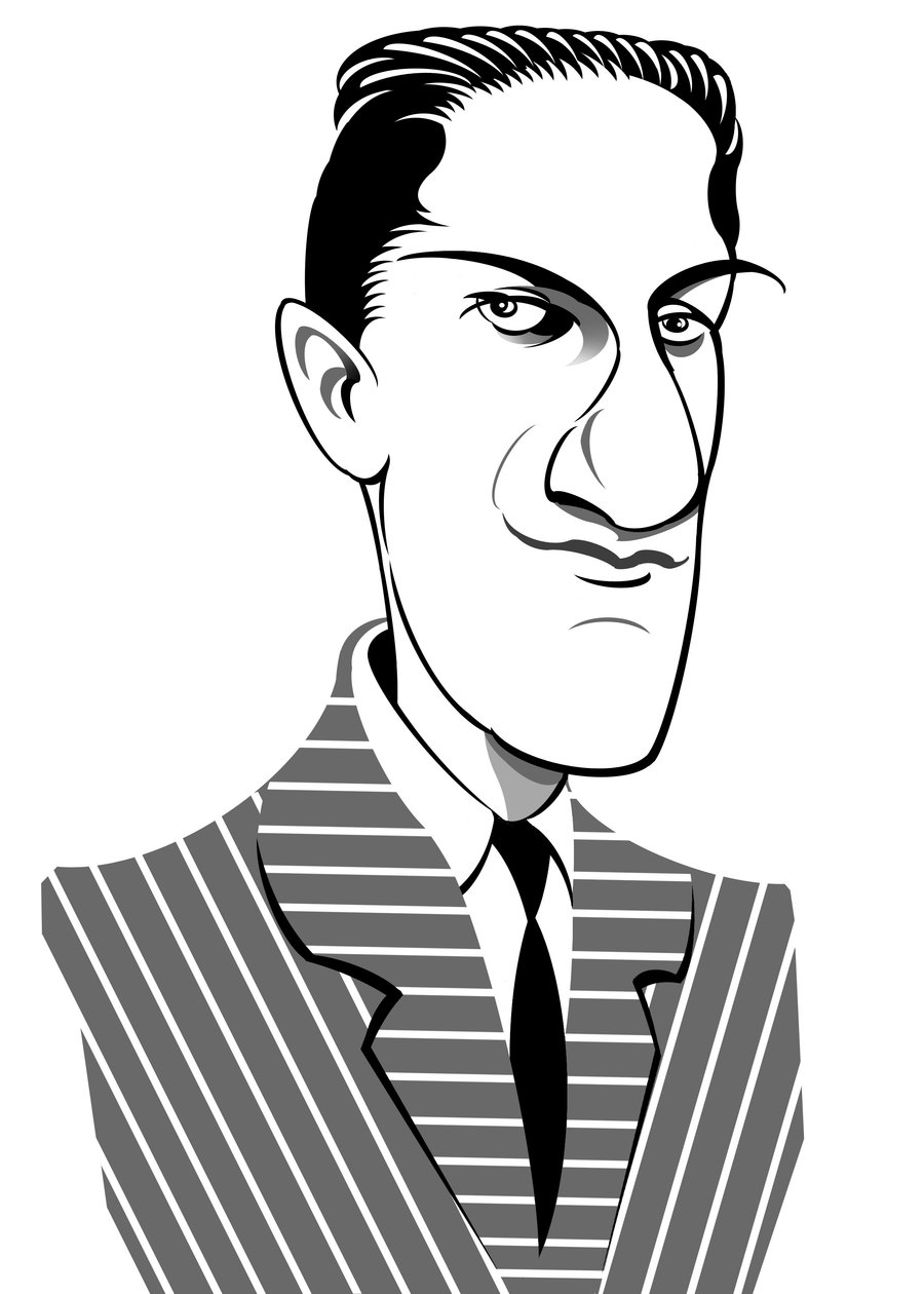 George Gershwin, Amerikalı besteci, söz yazarı ve piyanist (Jakob Gershwin doğumlu), (1898 - 1937) karikatürü by Neale Osborne