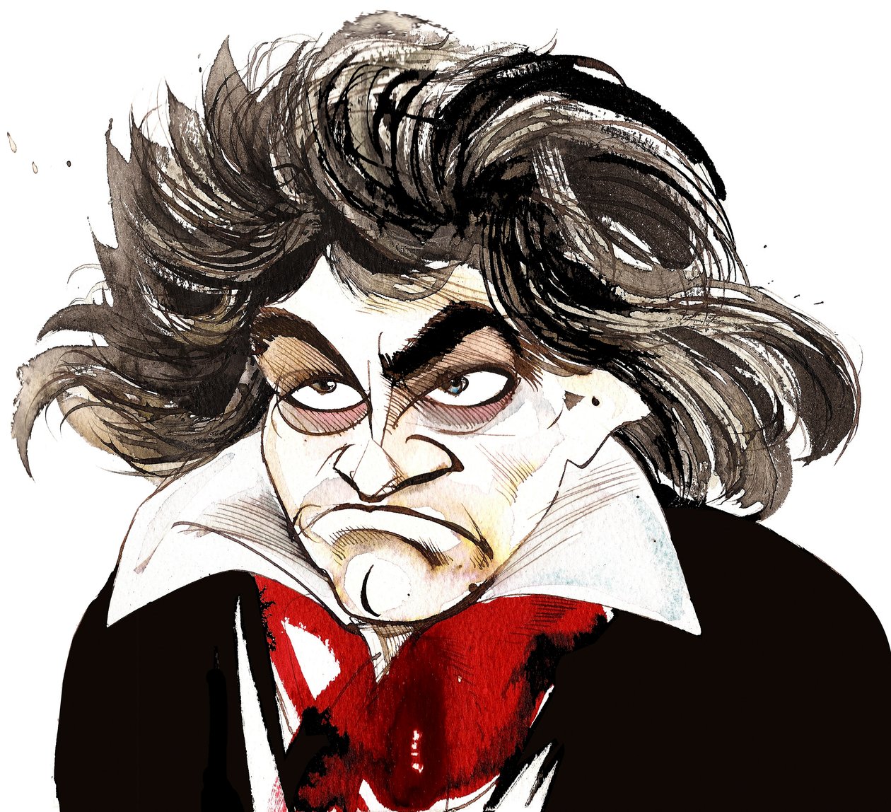 Alman besteci Ludwig van Beethoven (1770-1827); karikatür by Neale Osborne