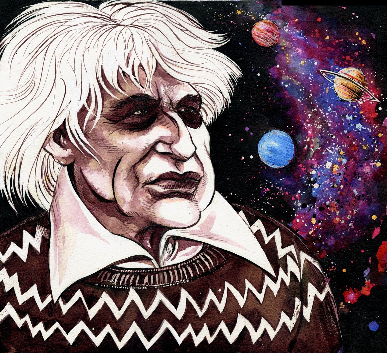 Gyorgy Ligeti - Macar bestecinin karikatürü by Neale Osborne