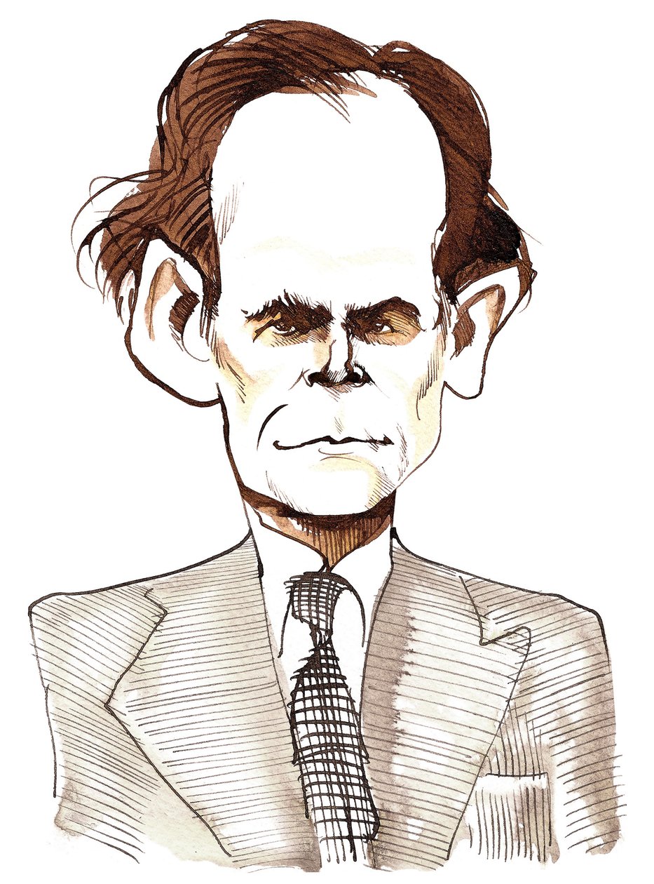 Humphrey Searle (İngiliz besteci, 1915-82) mürekkep karikatürü by Neale Osborne