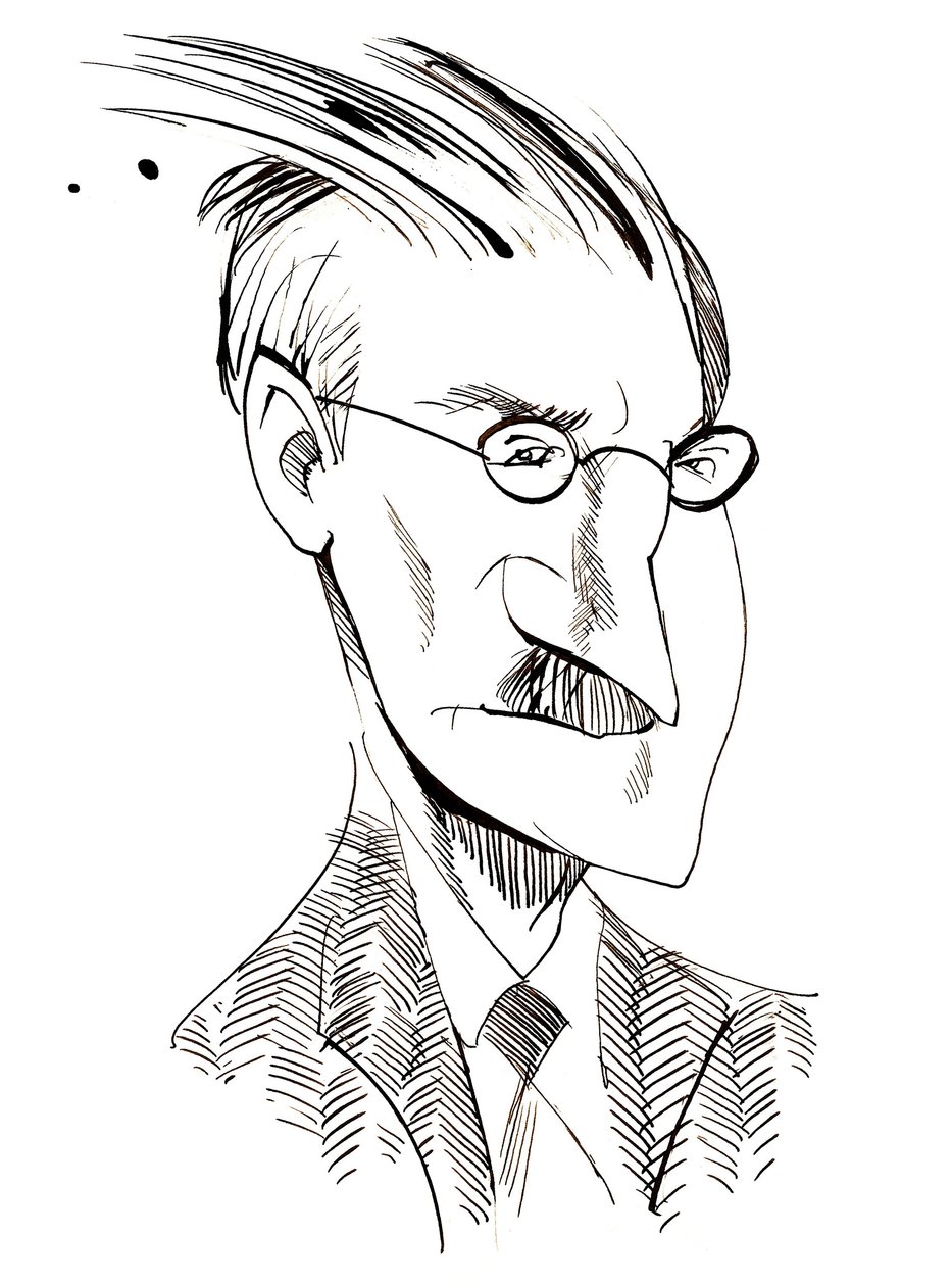 James Joyce - İrlandalı yazarın karikatürü (1882-1941) by Neale Osborne