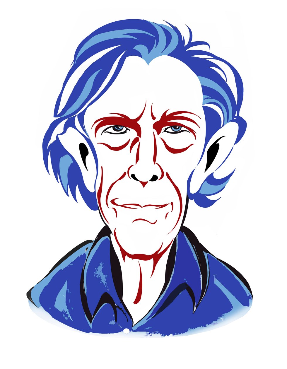 John Cage - renkli karikatür by Neale Osborne
