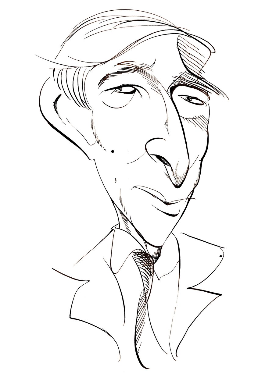 John Updike - karikatür by Neale Osborne