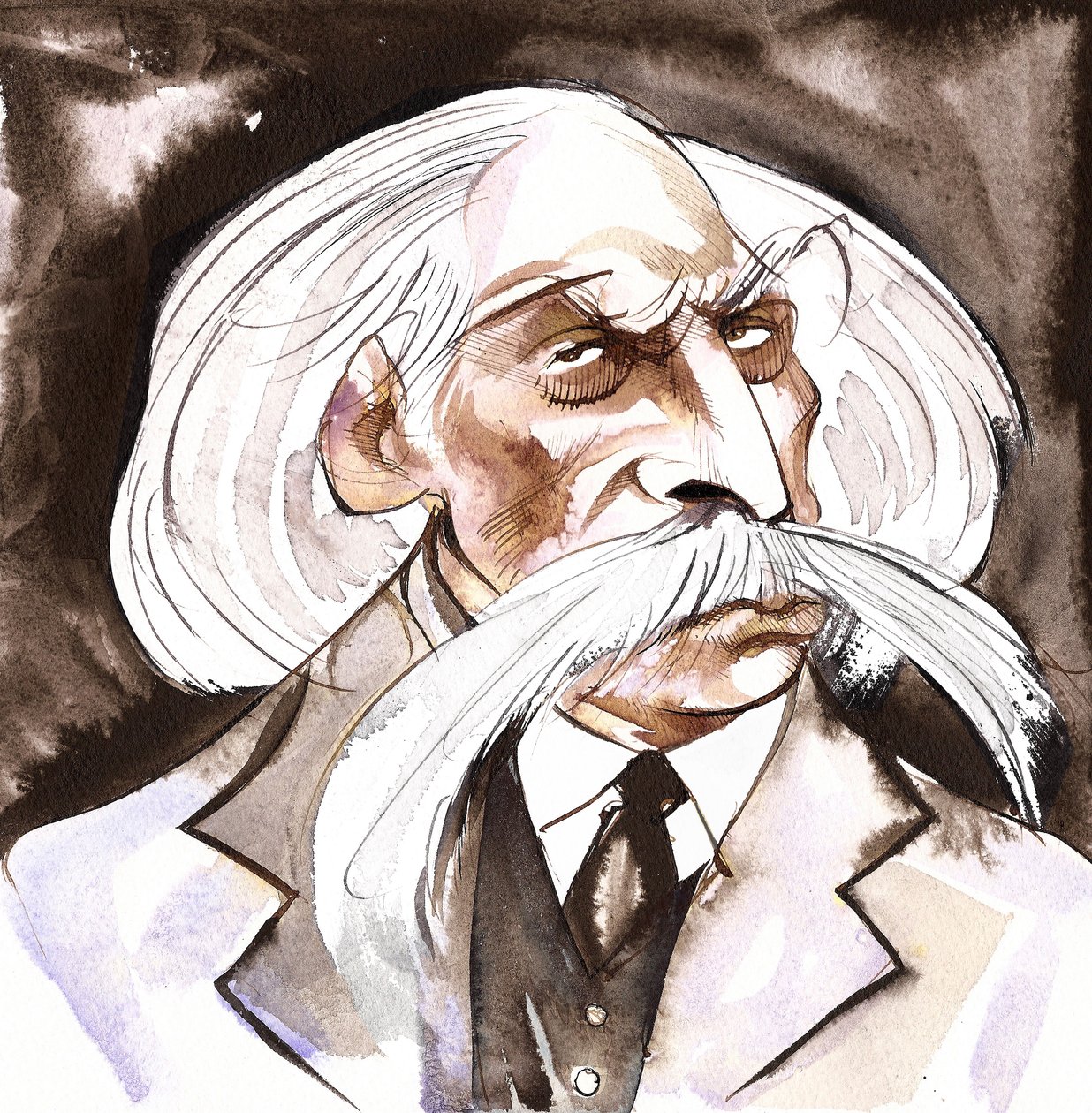 Karoly Goldmark - Karl Goldmark (Macar besteci, 1830-1915) renkli karikatür by Neale Osborne
