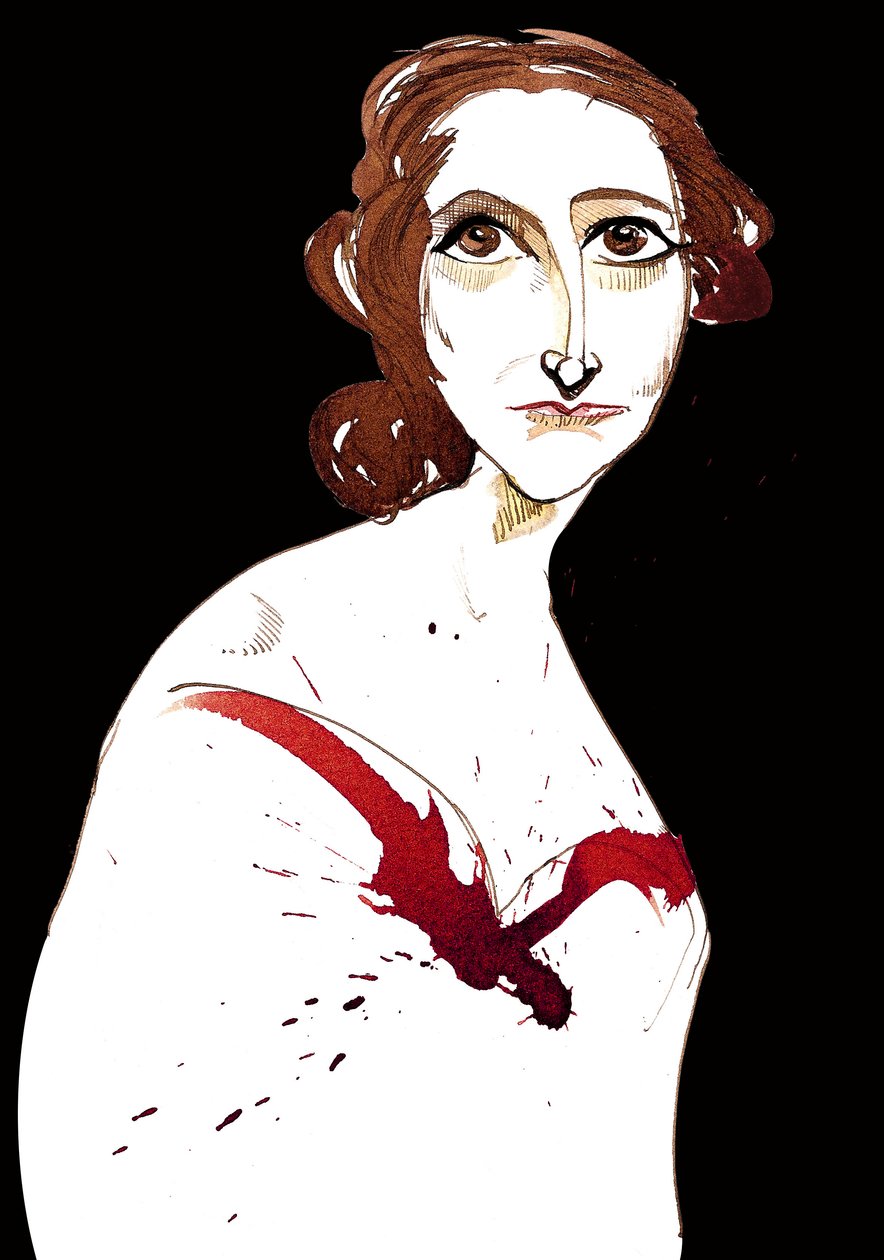Mary Wollstonecraft Shelley - renkli karikatür by Neale Osborne