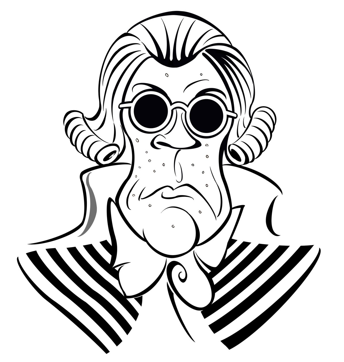 Maximilien Robespierre, 2019 (mürekkep ve dijital) by Neale Osborne