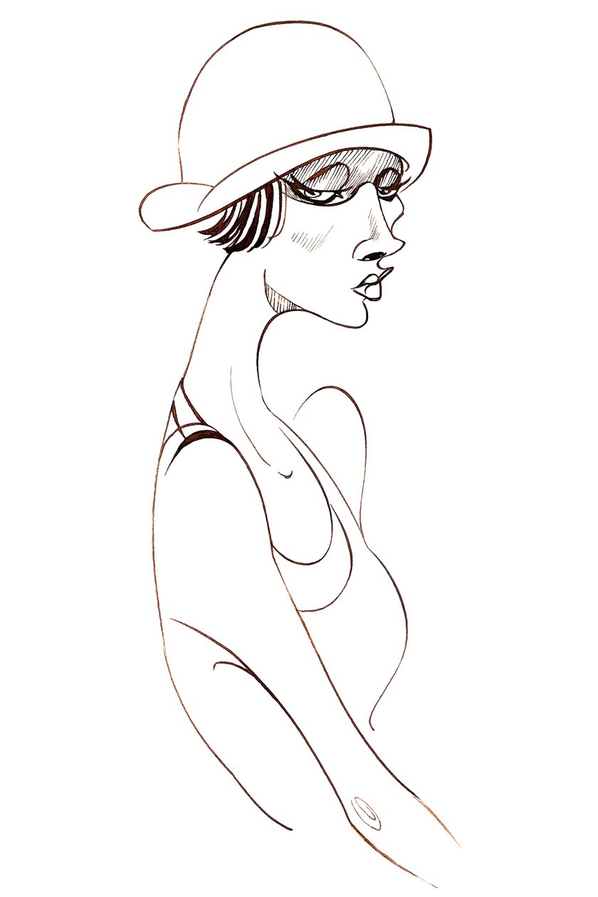 Model in cloche hat by Neale Osborne