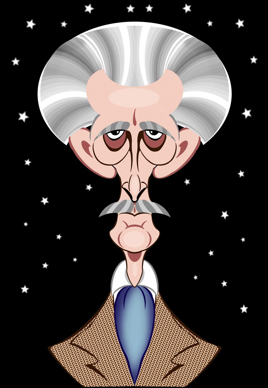 Peter Cushing as Doctor Who- caricature by Neale Osborne