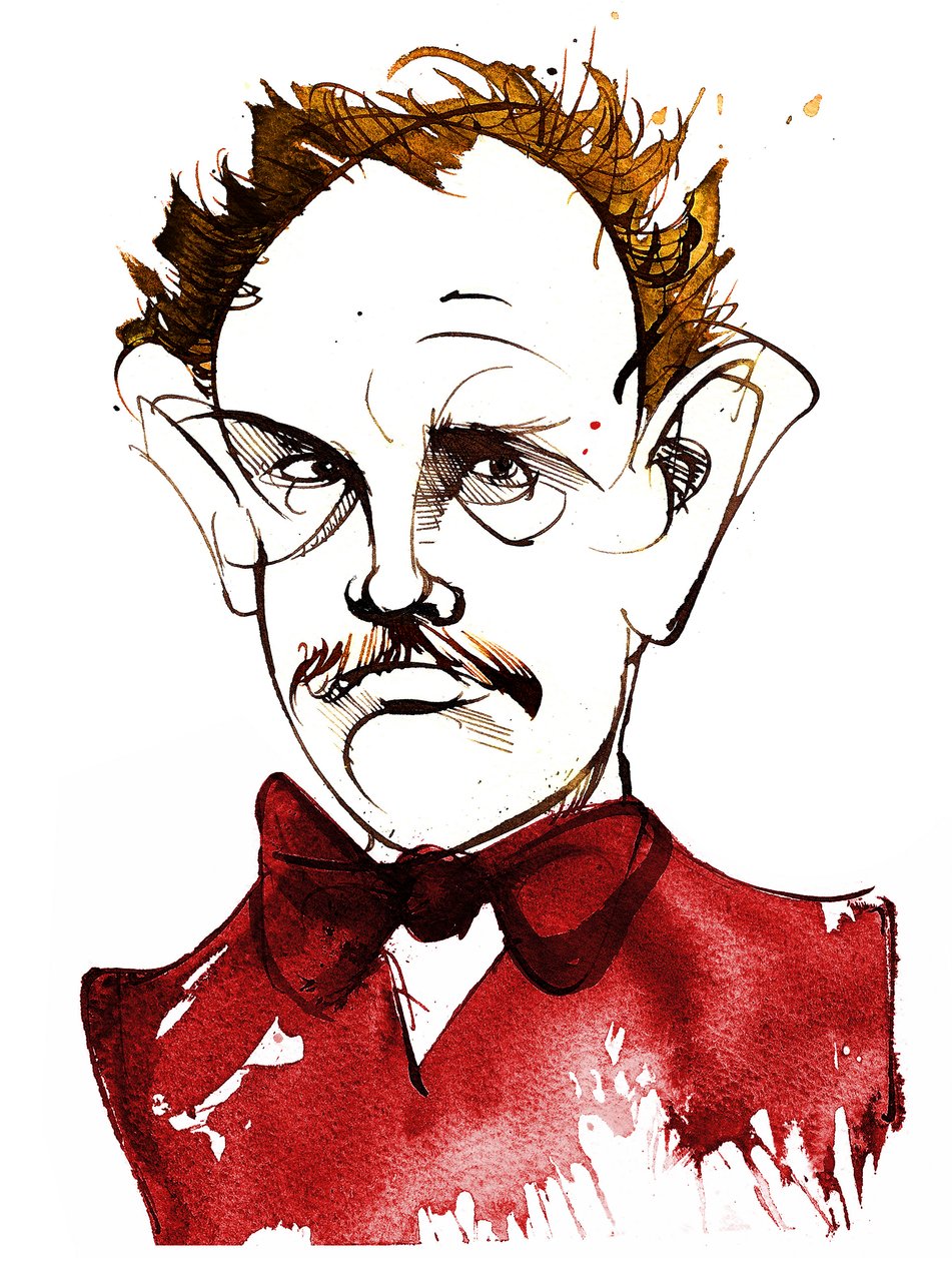 Richard Strauss, Alman besteci ve orkestra şefi (1864-1949); karikatür by Neale Osborne