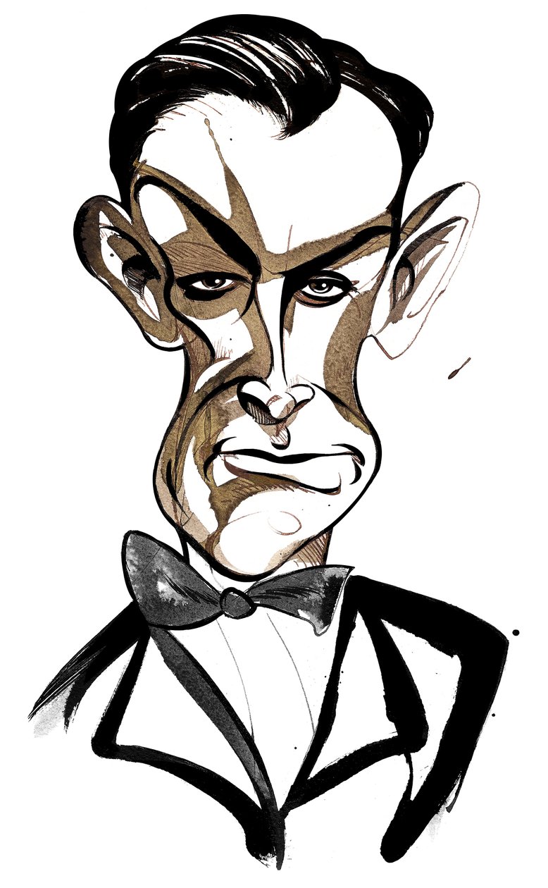 İskoç aktör Sean Connery (1930 doğumlu) James Bond 007 olarak by Neale Osborne