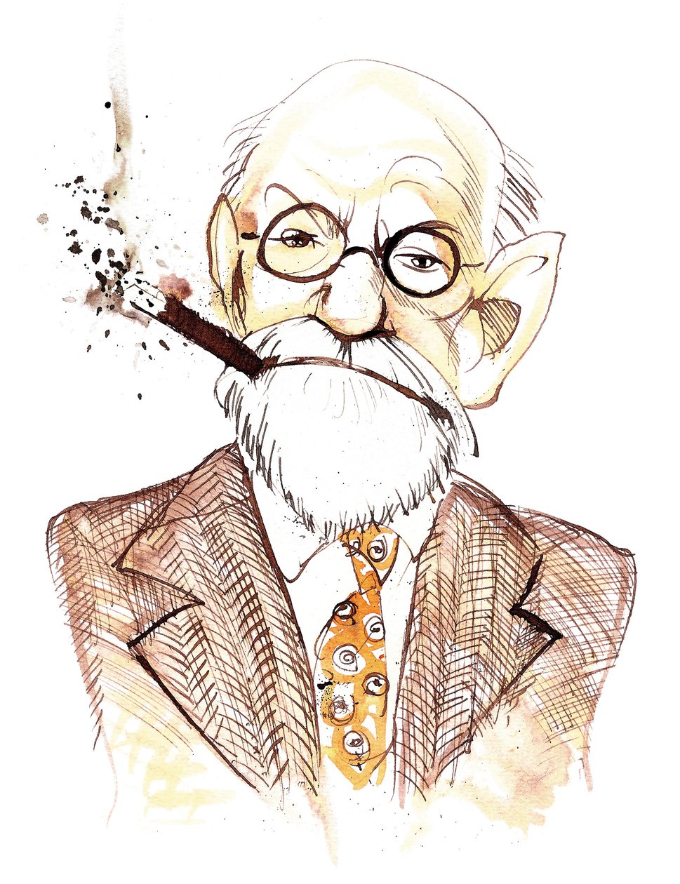 Sigmund Freud Austrian neurologist and psychotherapist of Czech birth (1856-1939); caricature by Neale Osborne