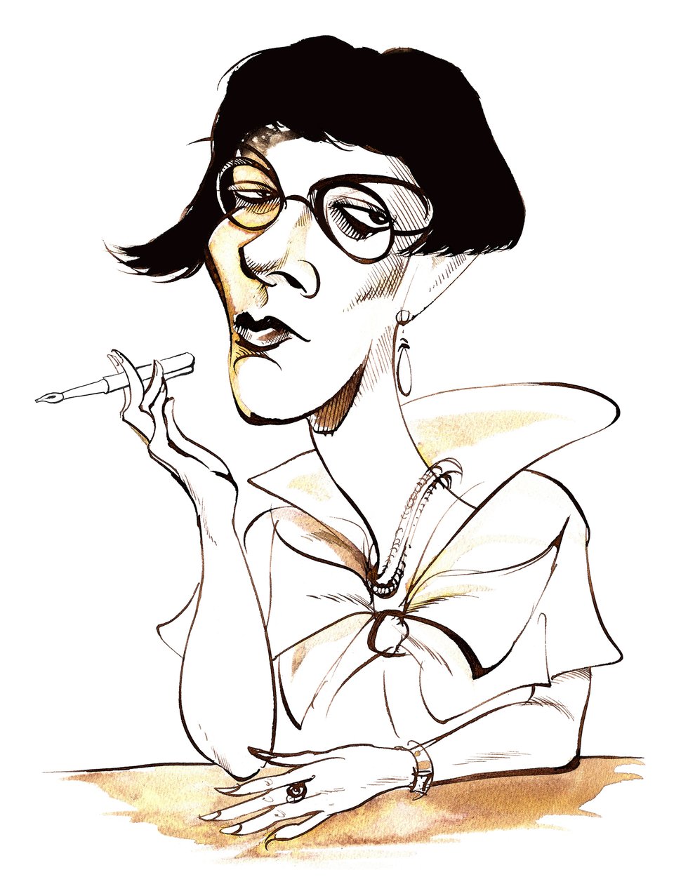 Sylvia Townsend Warner - karikatür tutan kalem by Neale Osborne