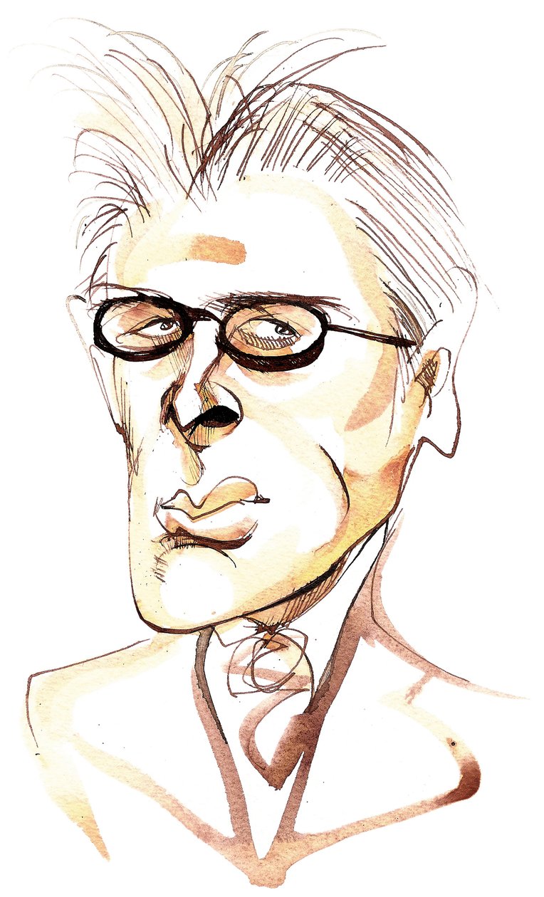 William Butler Yeats İrlandalı şair ve oyun yazarı (1865-1939); karikatür by Neale Osborne