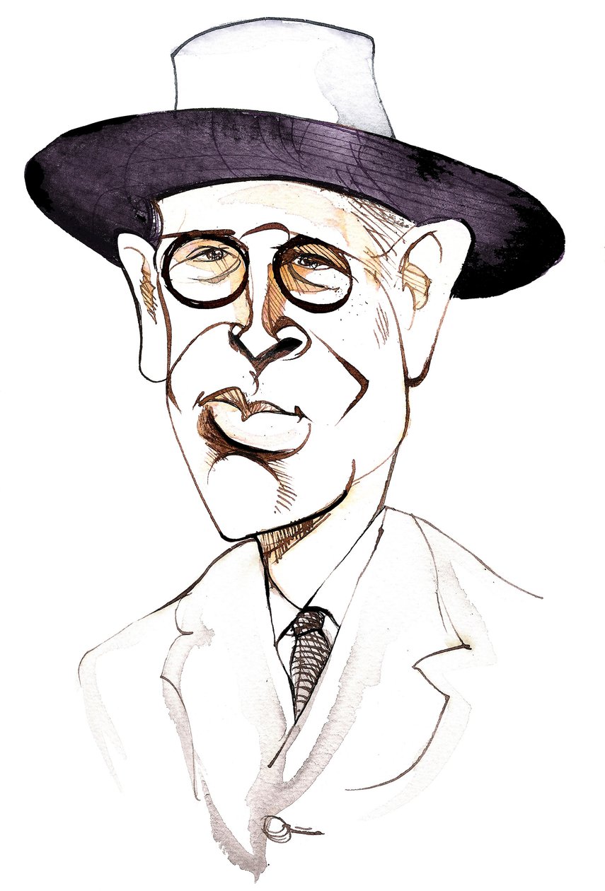 William Butler Yeats İrlandalı şair ve oyun yazarı (1865-1939); karikatür by Neale Osborne