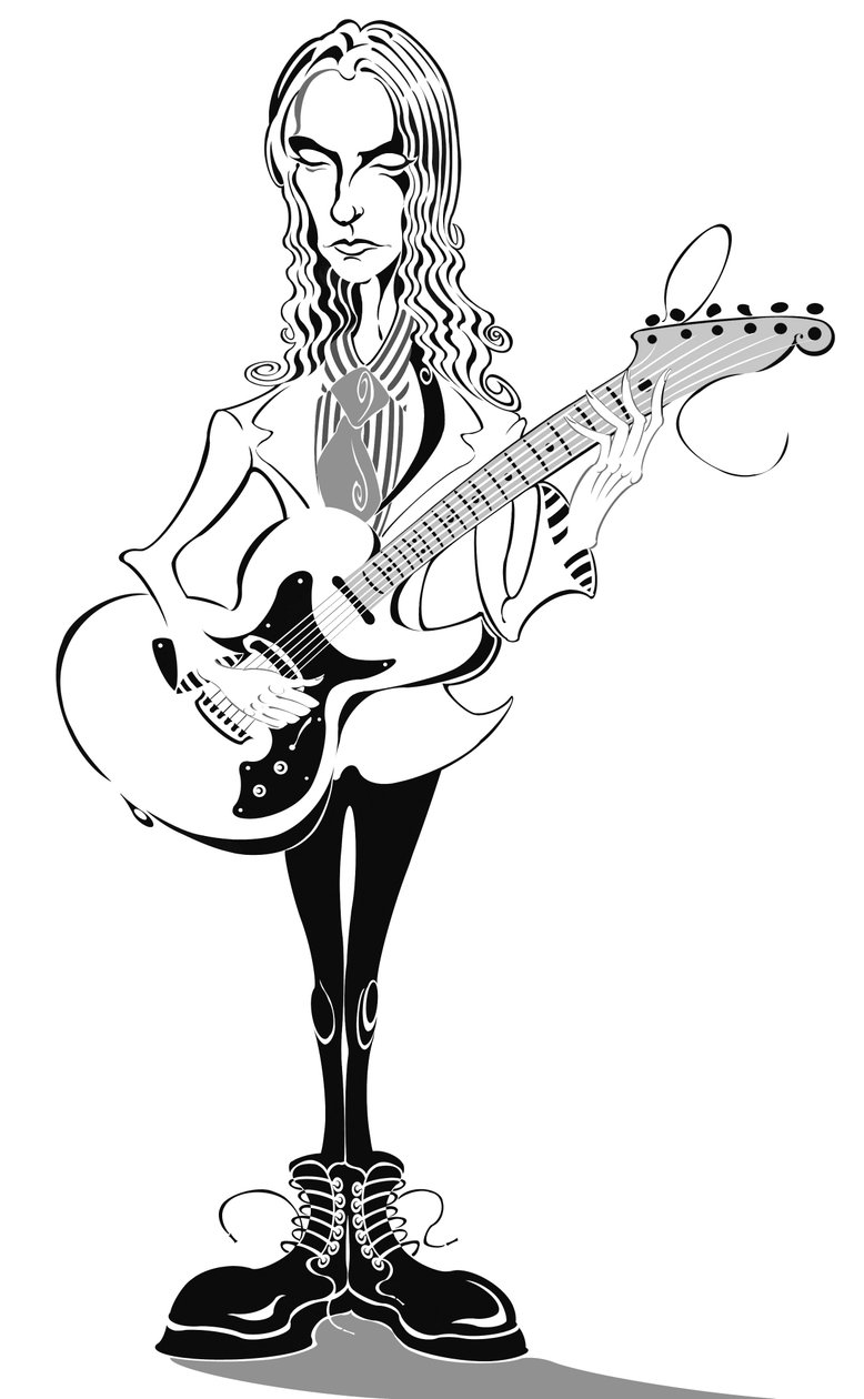 Aimee Mann - karikatür - 1960 doğumlu Amerikalı şarkıcı-söz yazarı ve basçı by Neale Osborne