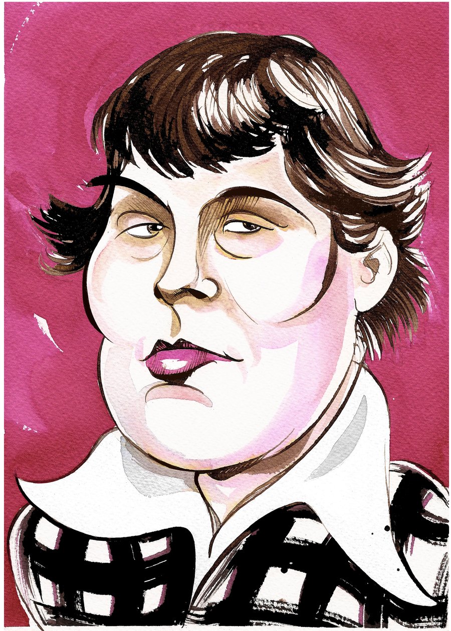 Galina Ustvolskaya - renkli karikatür by Neale Osborne