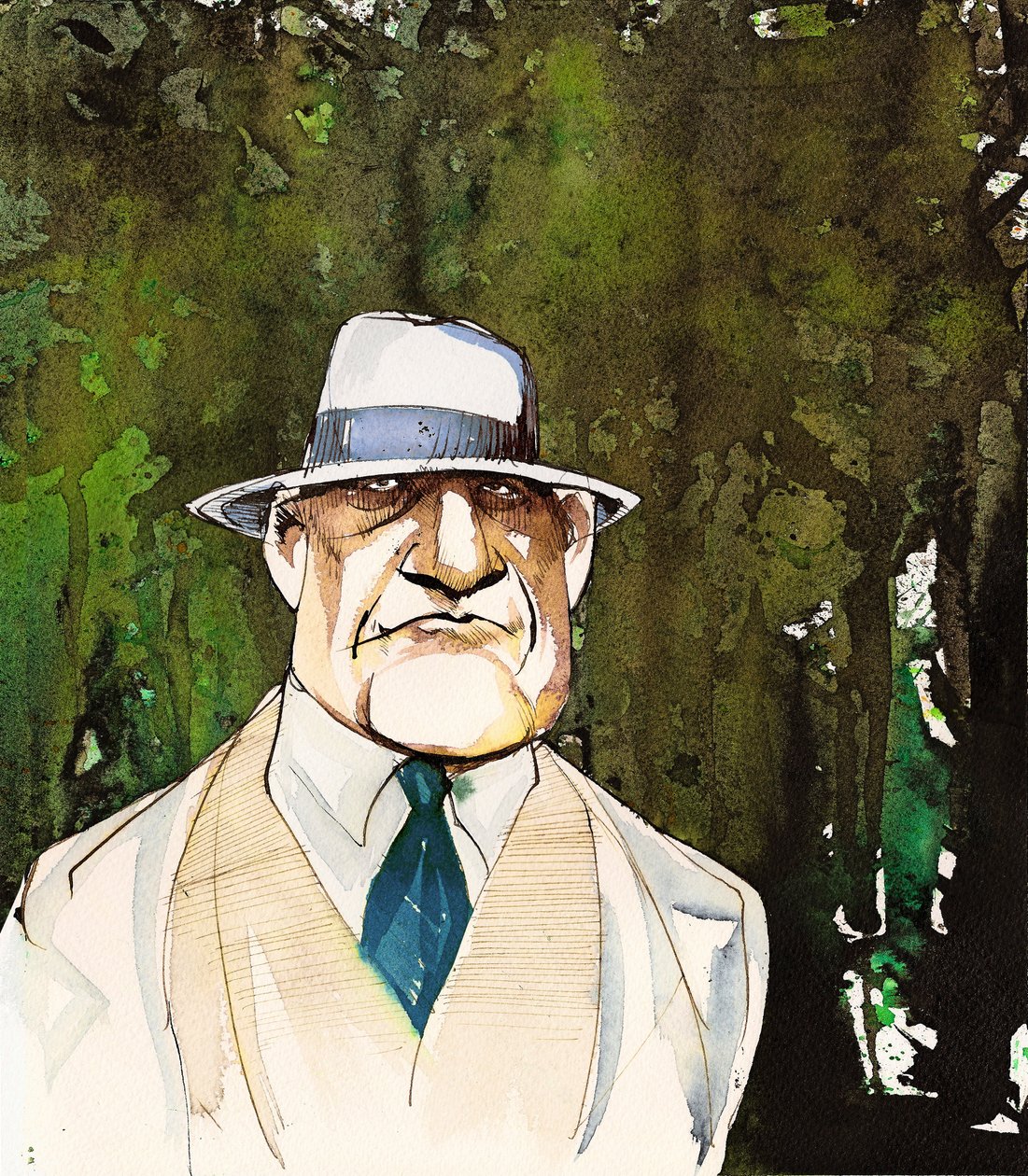 Jean Sibelius, yaşlı bir adam olarak karikatürize edildi by Neale Osborne