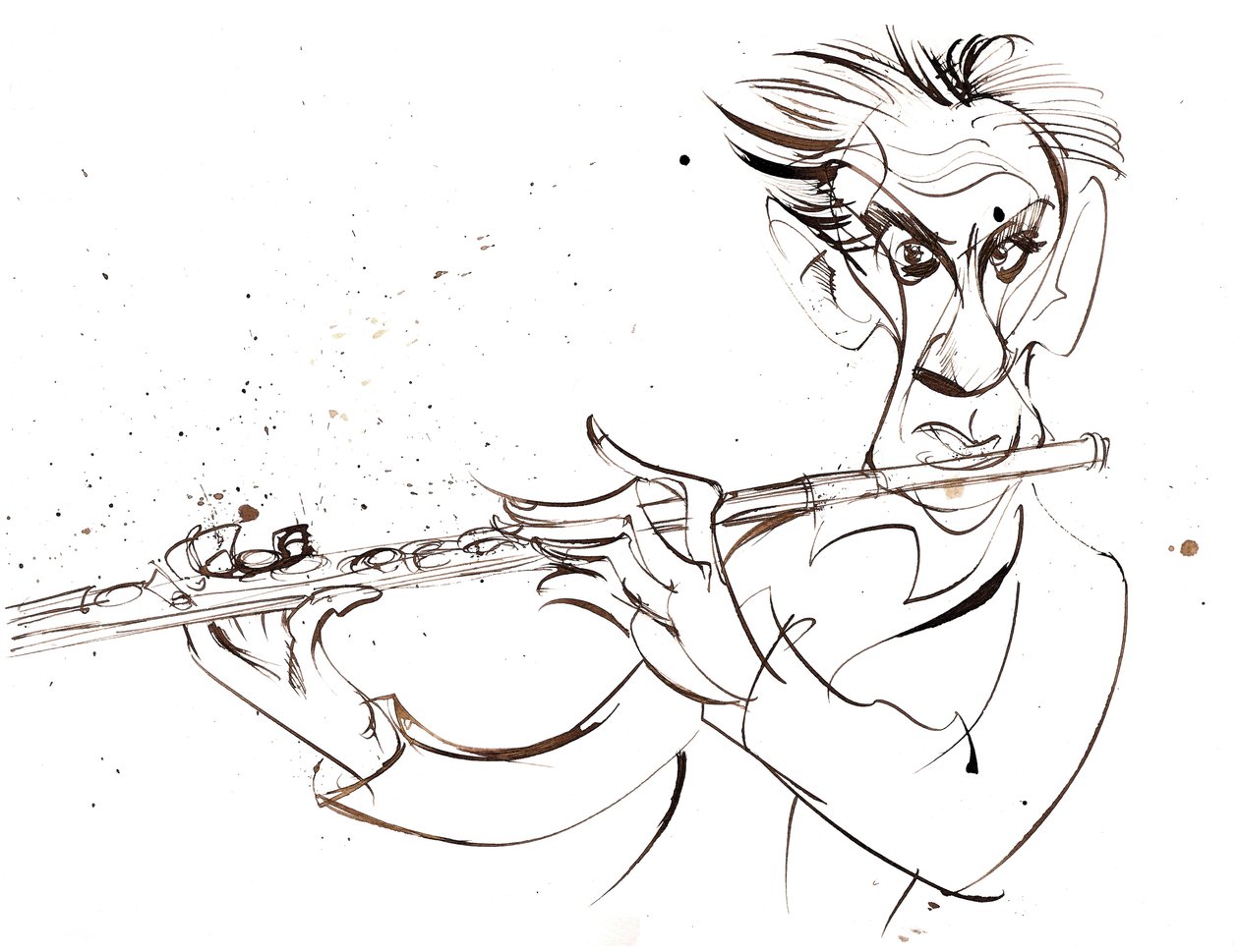 Marcel Moyse, 2022 (mürekkep) by Neale Osborne