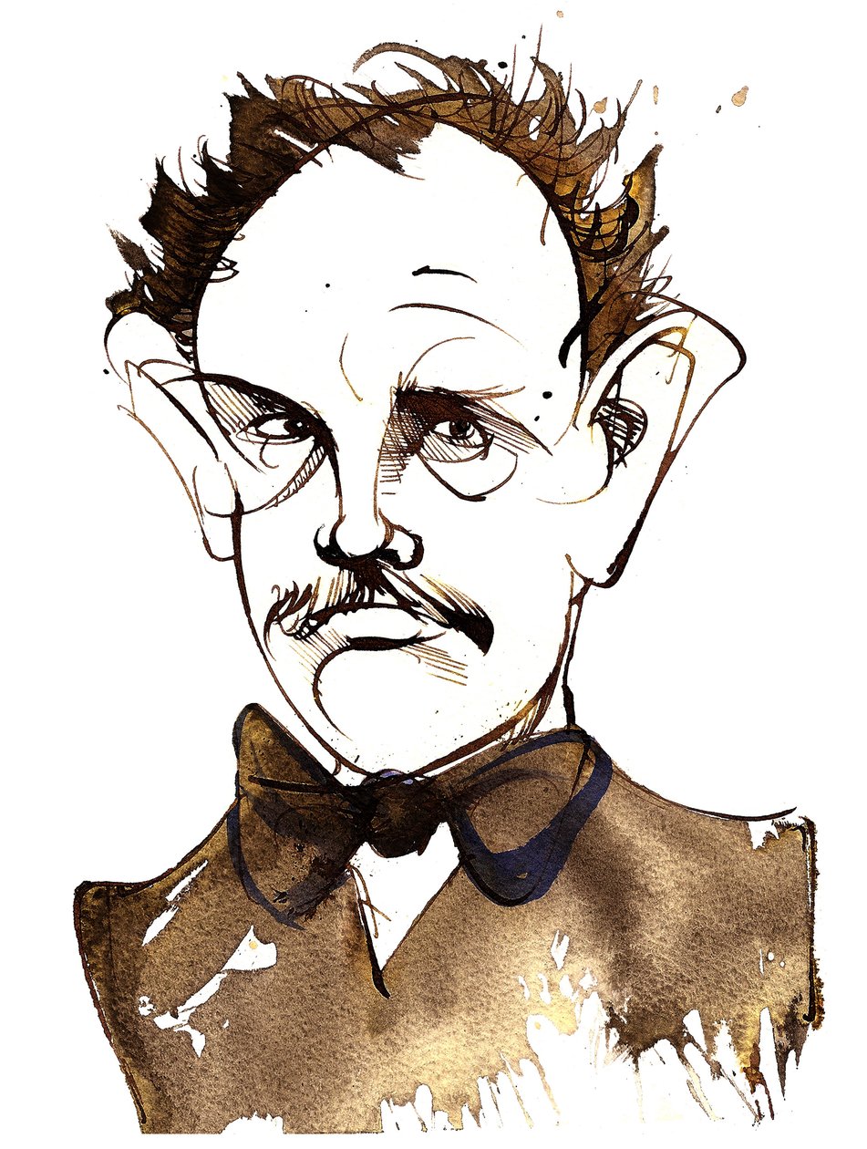Richard Strauss, Alman besteci ve orkestra şefi (1864-1949); karikatür by Neale Osborne