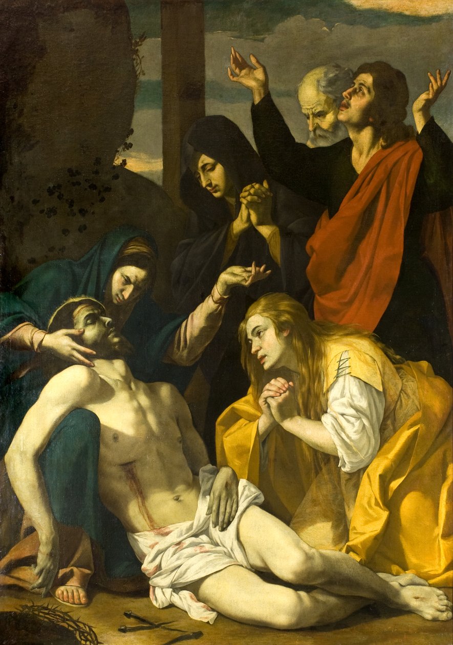 Ölü İsa Üzerine Ağıt, c.1630-50 (tuval üzerine yağlı boya) by Neapolitan School