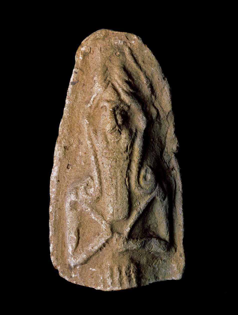 Sümer uygarlığı: tanrı savaşçı heykelciği. Pişmiş toprak heykel. karartmak 9 cm Neo-Sümer dönemi (M.Ö. 2093 ile 2004 arası) Ur yerleşimi çevresinden. Bağdat, Ulusal Irak Müzesi by Neo Sumerian